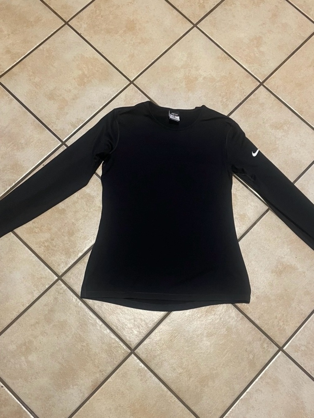 Nike Pro Black Long Sleeve Dri-FIT Crew Top Size Large
